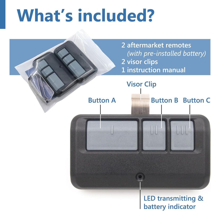 Solidremote 2 for Chamberlain Liftmaster Craftsman Garage Door Opener Remote 893LM 893Max - Image 2
